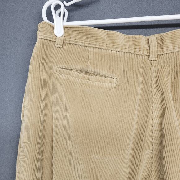 LL Bean Corduroy Pants Womens 20 Beige Tan Pleated Taper Vintage Made in USA - Picture 12 of 15